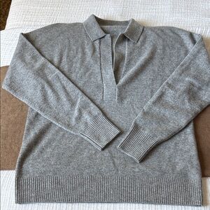 Quince Women’s Cashmere Polo Sweater in Light Gray - Size S